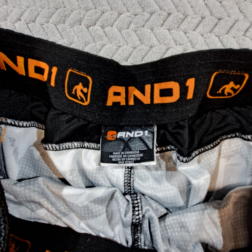 AND1 Black and Gray Camo Athletic Shorts - Picture 4 of 6